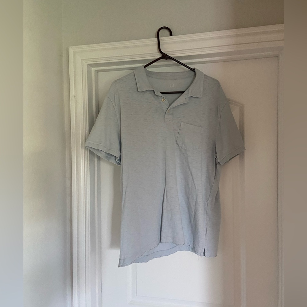 GAP Men's Soft Blue Polo Shirt
